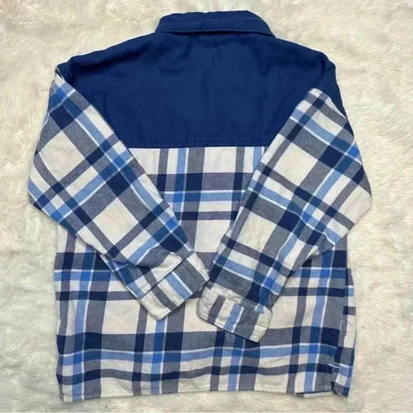 Zara Shirt Flannel Button-up Blue & White Size 4-5 Years - Picture 11 of 16
